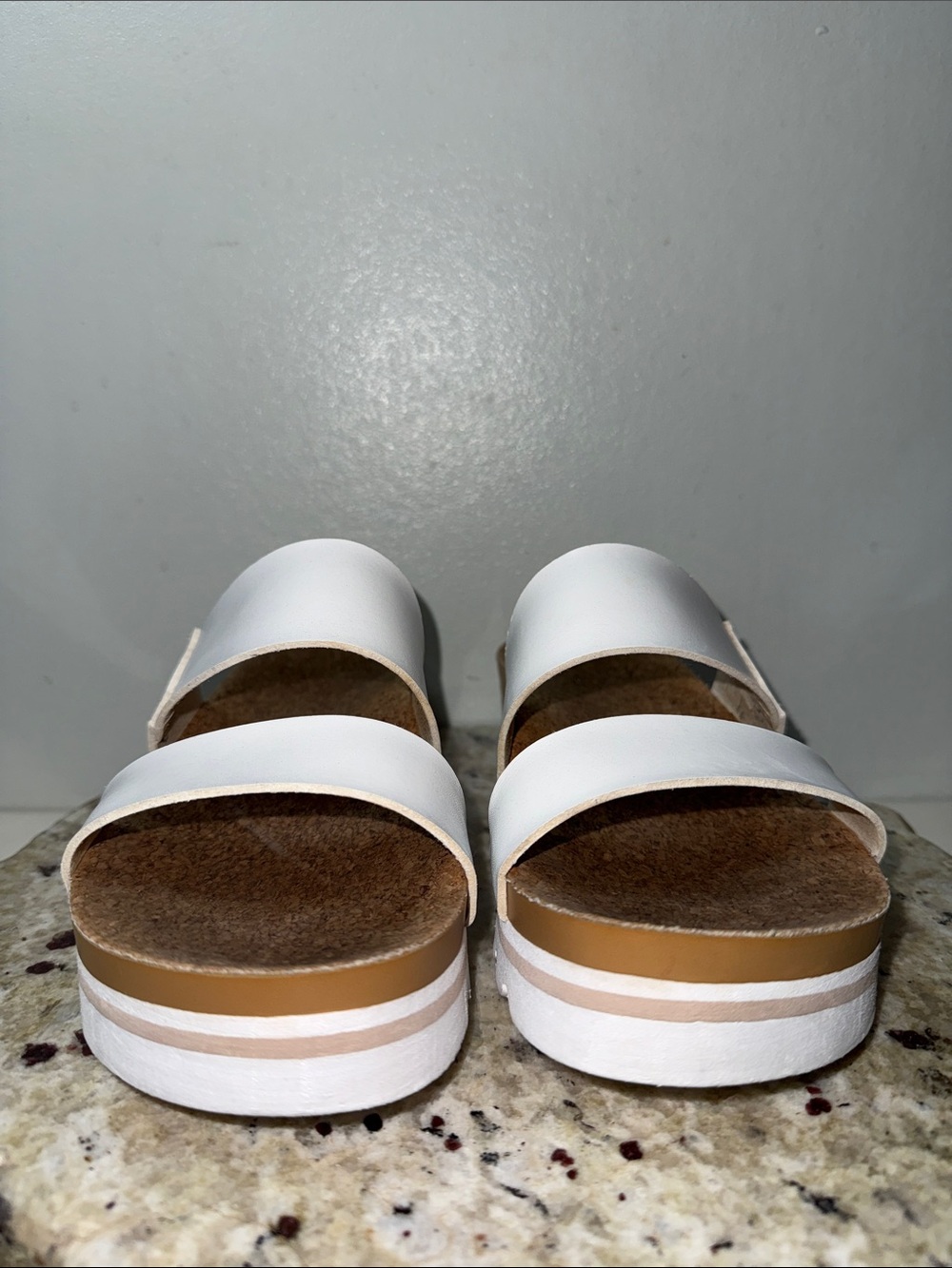 Reef Cushion Vista Hi Women's Arch Support Sandals White Dual-Strap Cork Sz 9 - Picture 4 of 13